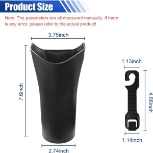 Car Umbrella Holder, Portable Trash Bucket Hook for Headrest, Waterproof Leakproof Car Umbrella Stand Rack, Car Trash Can, Car Organizer Interior Accessories for Vehicle, Home, Office (2PCS) - Image 2