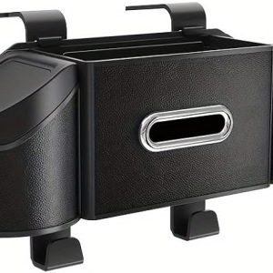 Car multifunctional storage box Auto Back Seat Organizer with Drink Cup Holder - Tissue Box and Storage Box Hook - Multi-Functional Storage - Great for Kids and Travel - Image 2