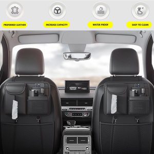 Car Seat Back Storage Bag,Backseat Organizer with Tissue Box, Large Capacity Rear Seat Storage Pocket, Universal for Most Vehicles - Image 2