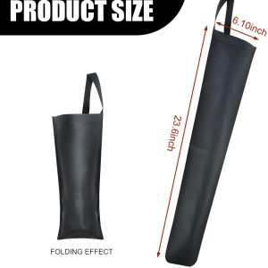 1 PC Car Umbrella Storage Cover, 23.6" x 6.1" Waterproof Leather Seat Headrest Hanging Organizer for Long and Short Handled Umbrellas, Avoid Dripping Accessory, Universal for Cars (Black) - Image 2