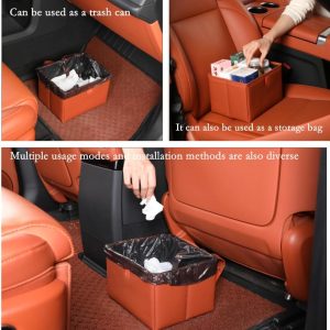 Car Backseat Organizer, Large Capacity Car Suspension Waterproof and Leak Proof Garbage Bin Storage Bag, Travel Accessories Foldable (black) - Image 2