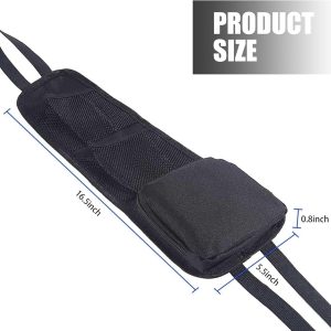 2 PCS Car Seat Side Storage Bag, 16.5" x 5.5" Front Seat Side Hanging Organizer with Mesh Pocket, Multifunctional Water Cup Mobile Phone Umbrella Tissues Item Rack, Universal for Cars (Black) - Image 2
